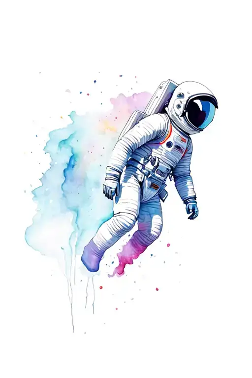 Trippy Astronaut Floating In Space