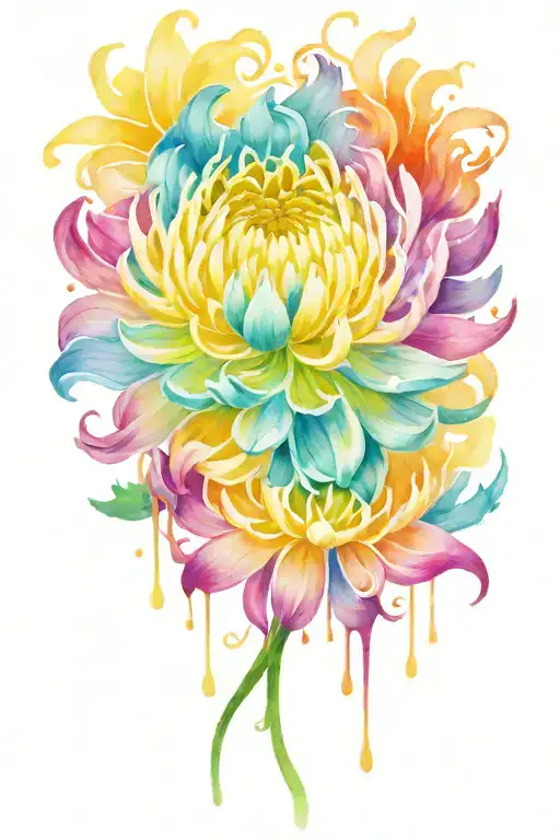 Psychedelic Chrysanthemum Flower