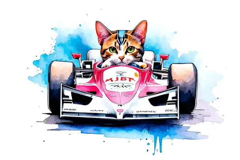 Marie Cat In Race Car