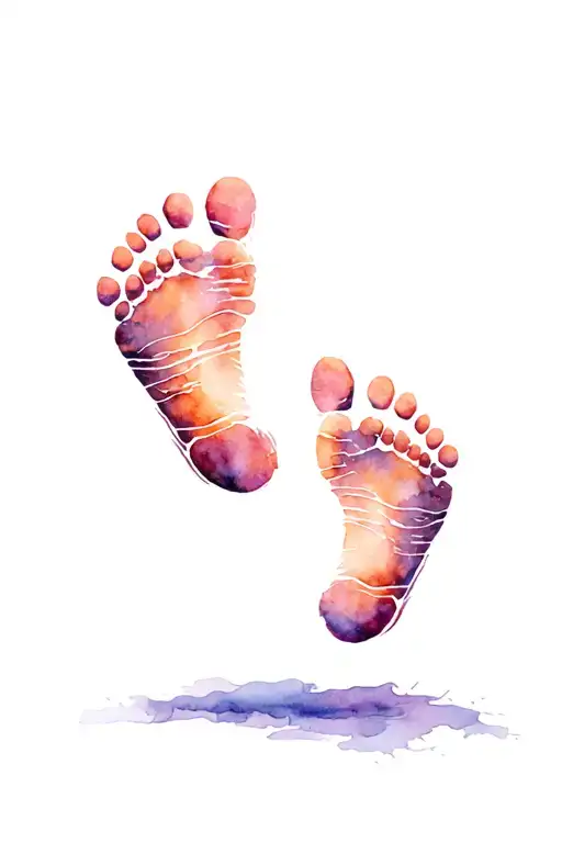 Image Of A Baby's Footprints Leading Away From A Dumpster