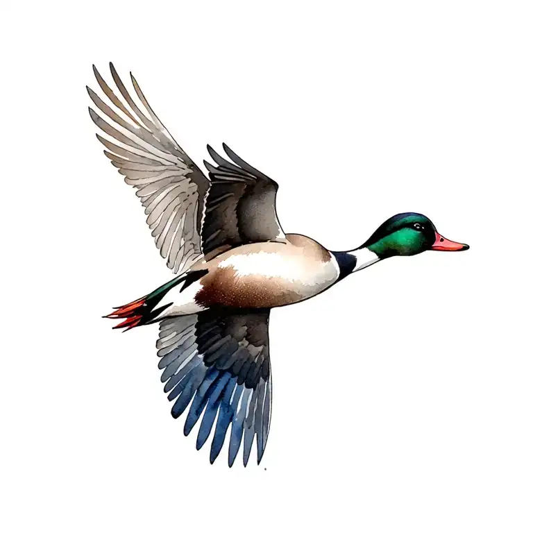 Flying Pintail Duck