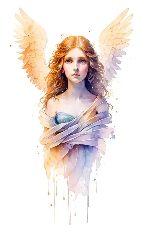 Angel Aniel Face With Wings Wrapped