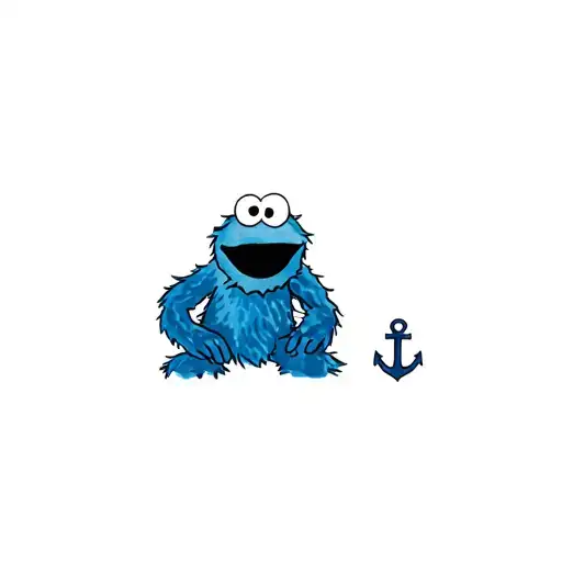Cookie Monster As A Pirate With An Anchor