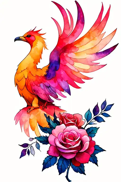 Phoenix With 3 Roses