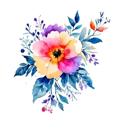 Floral Design To Cover Up A Scar On The Arm