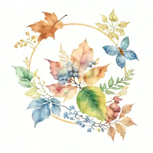 Create A Symmetrical Mandala Containing Items Found In British Nature In Autumn