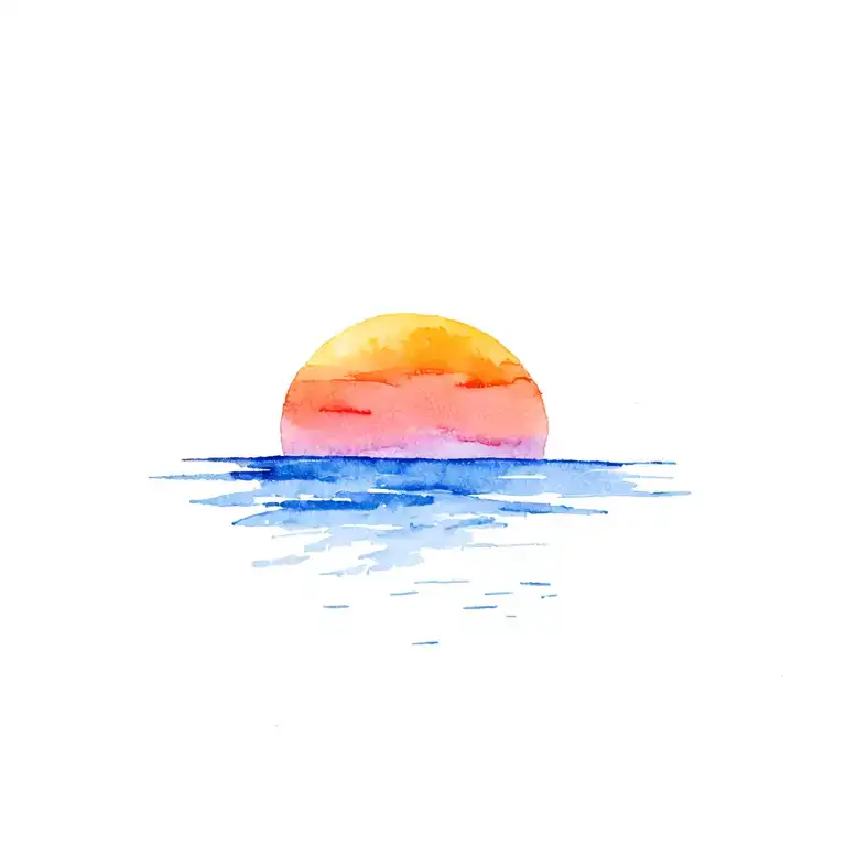 Sunrise Watercolor Style