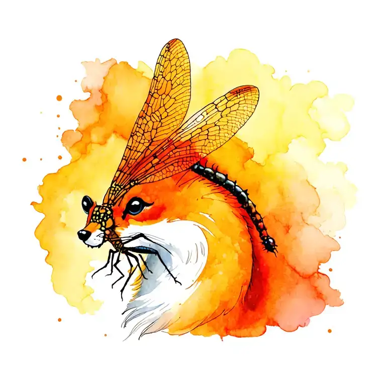 Renard With A Dragonfly