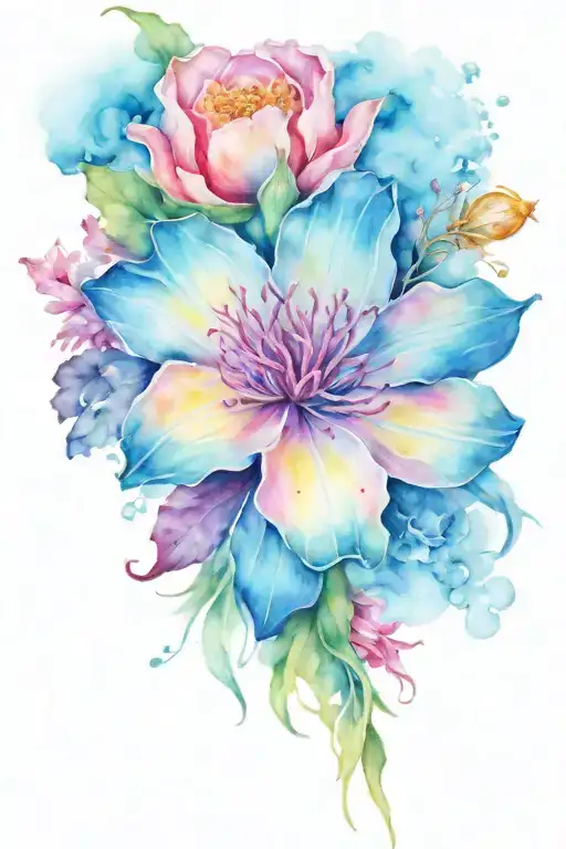 Big Flowers And Ocean Life