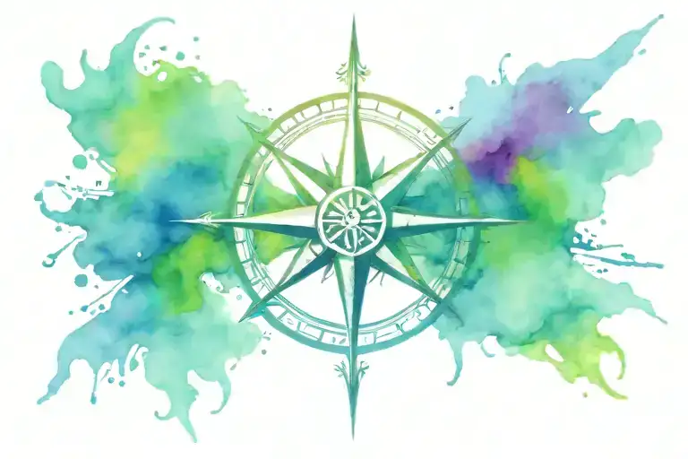 Sun With Compass Rose