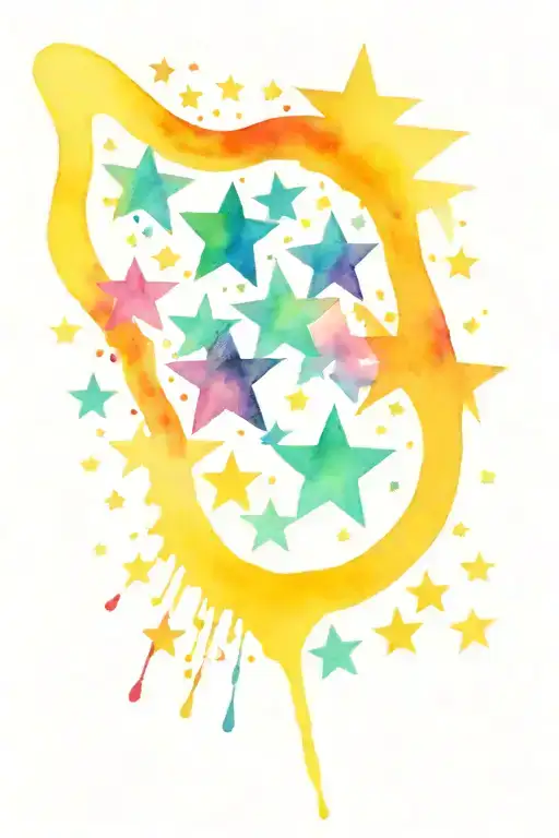 10 Stars In Rainbow Colors