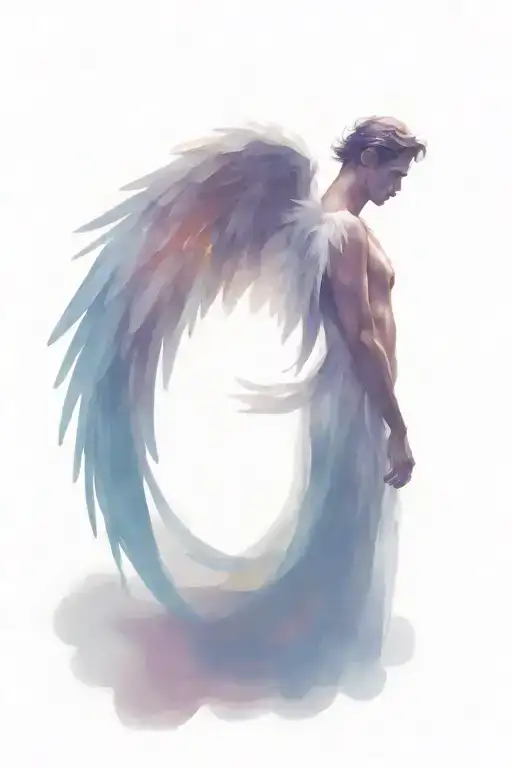 Angel Man With Open Wings