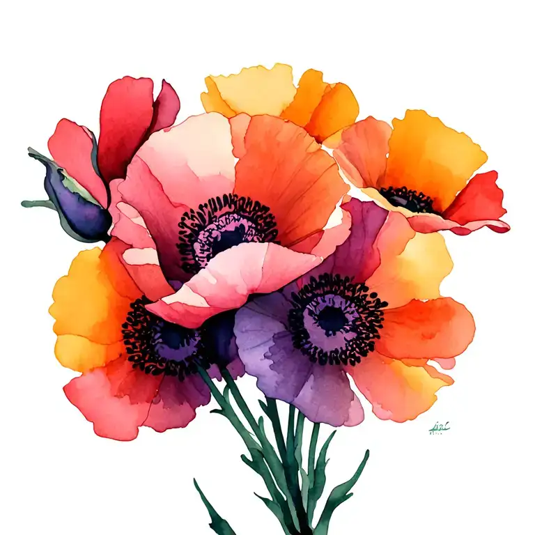 Jonquil Poppy Bouquet