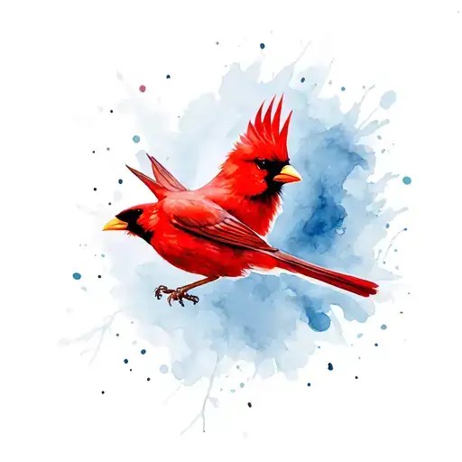 Red Cardinal Flying