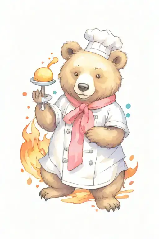 A Sarcastic Cheeky Bear Who Is A Chef Flambe