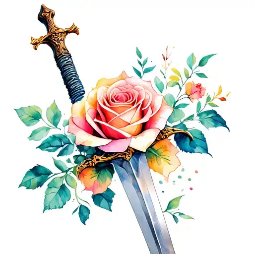 Roses Sword Wrapped