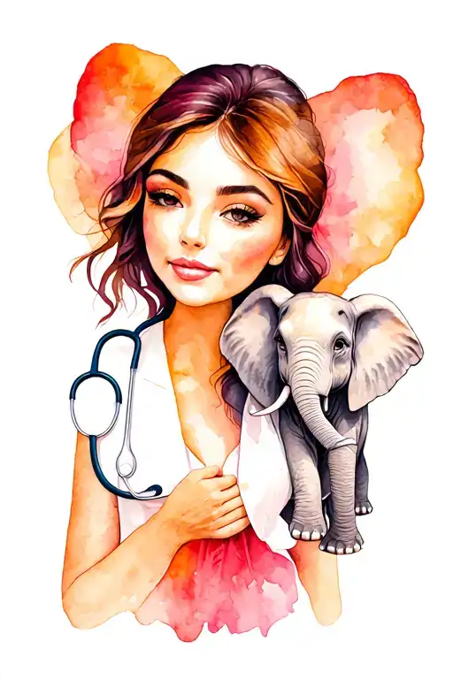 Momma With A Elephant And A Stethoscope