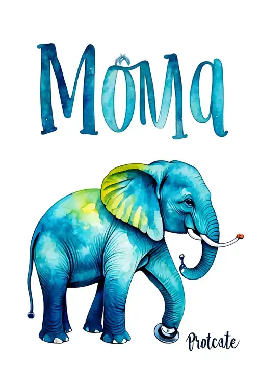 The Words Momma With A Elephant And A Stethoscope