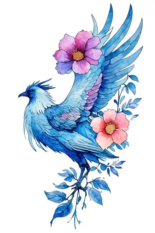 Phoenix With Flowers
