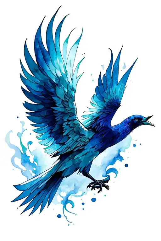 Beautiful Fire Pheonix Bird Flying