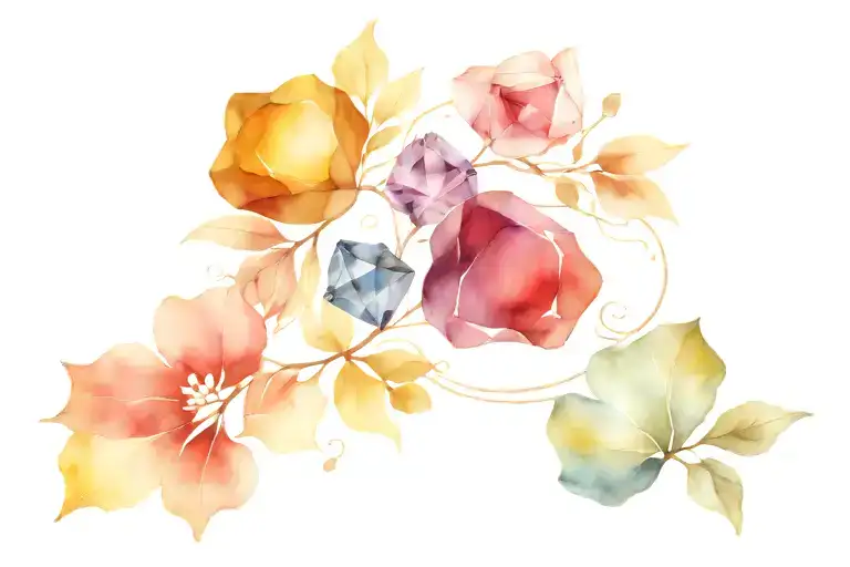 Four Single Birthstones In One Line