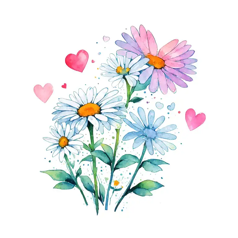 Daisy And Hearts Connected
