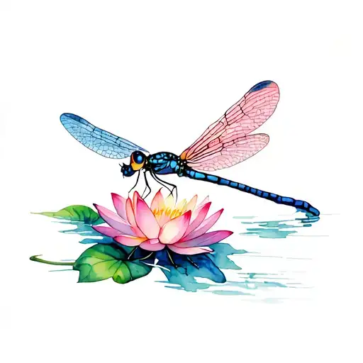Dragonfly Lotus Flower
