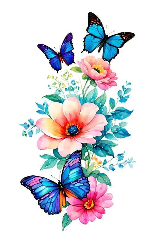Flowers And Butterflys