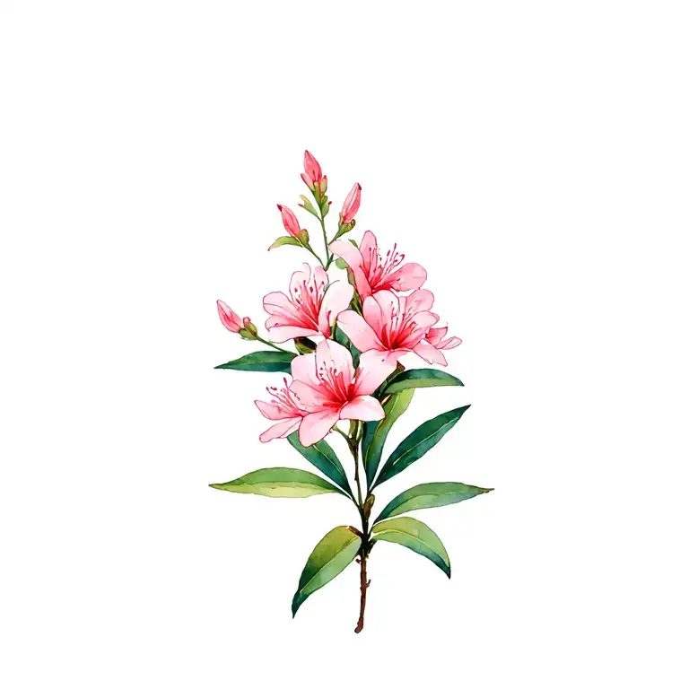Oleander Plant With Intricate Details