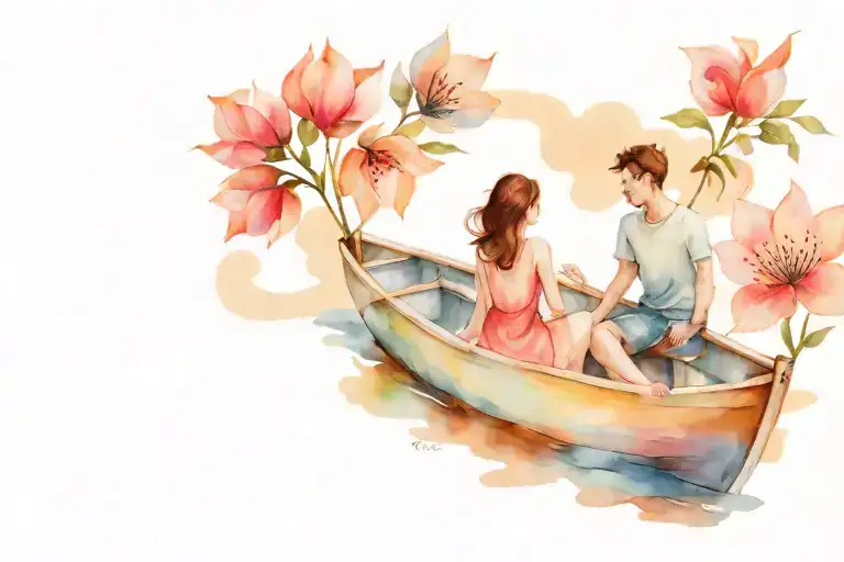 Small Boat With Me And My Wife