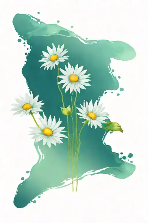 Daisies Floating On Water