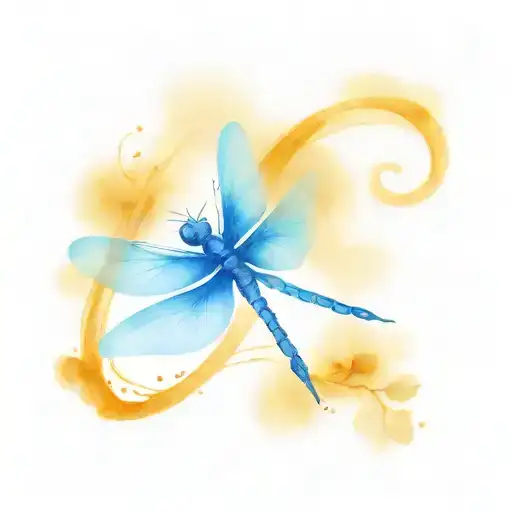 Electric Blue Dragonfly Landing