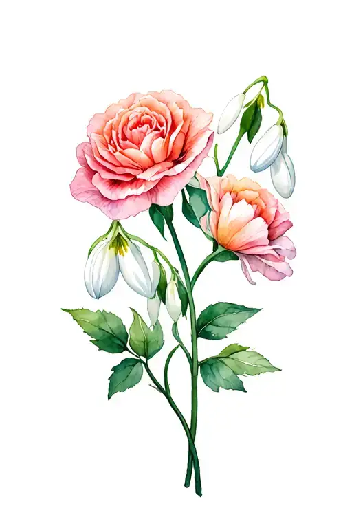 Carnation Snowdrop Rose Honeysuckle Flowers