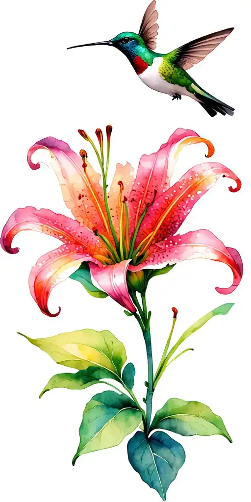 Lily And Hummingbird