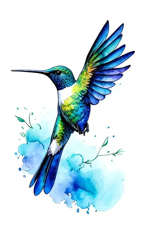 Hummingbird Flying Towards The Sun