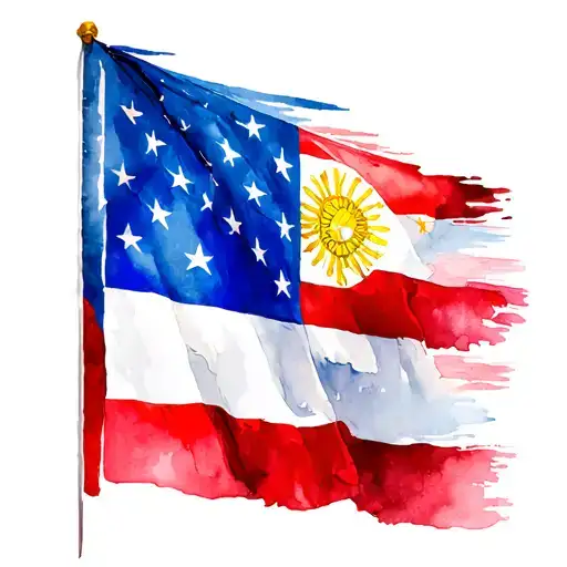 Filipino Flag Mixed American Flag