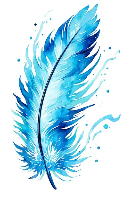 Pheonix Feather With Fire And Ice