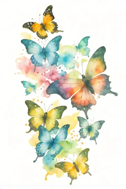 Butterflies Flying Together