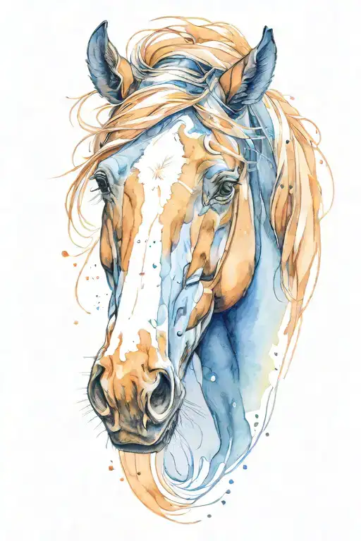 Belgian Horse Head Looking Forward