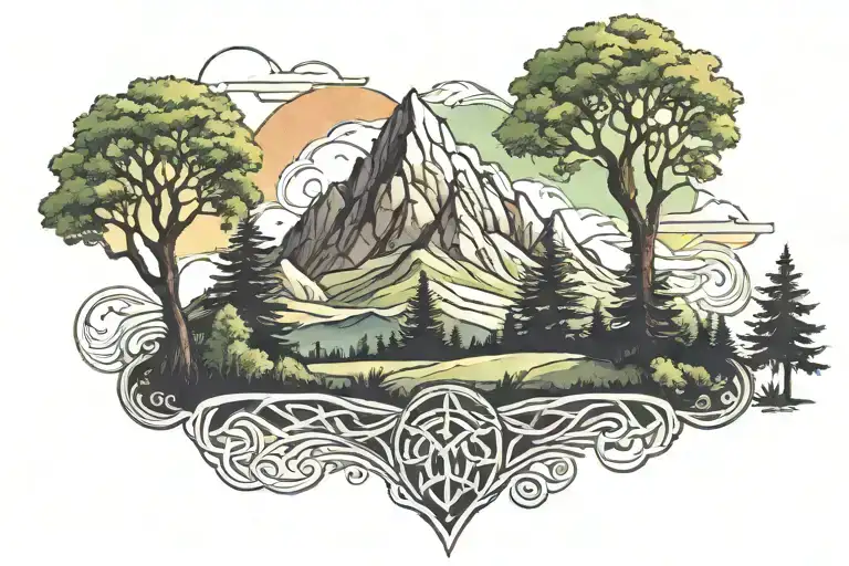 Celtic Mountain With Trees