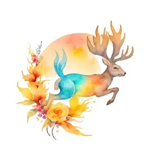 Jackalope And Mountain Lake Surrounded