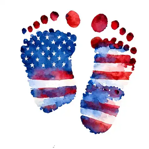 Footprint With Flag Color