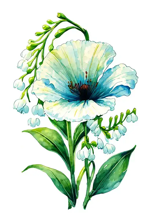 Lily Of The Valley And Poppy