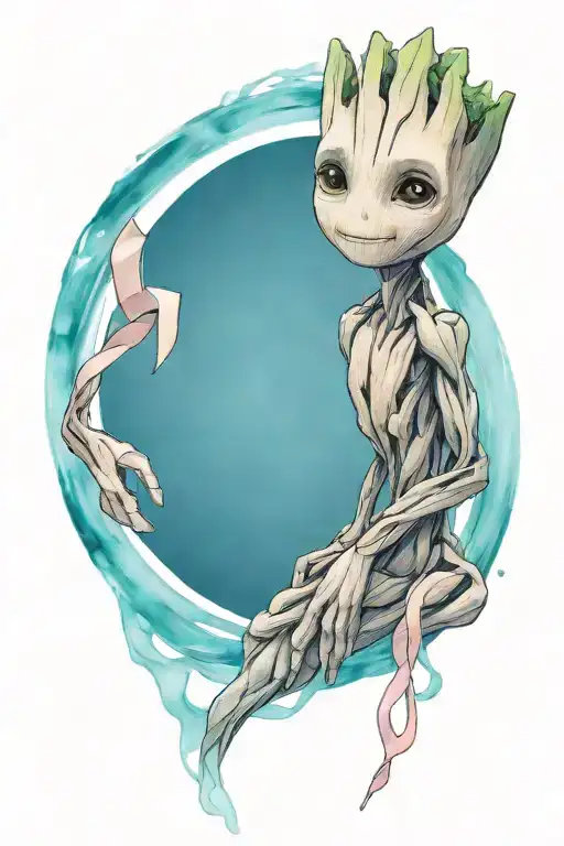 Groot Holding A Cancer Ribbon