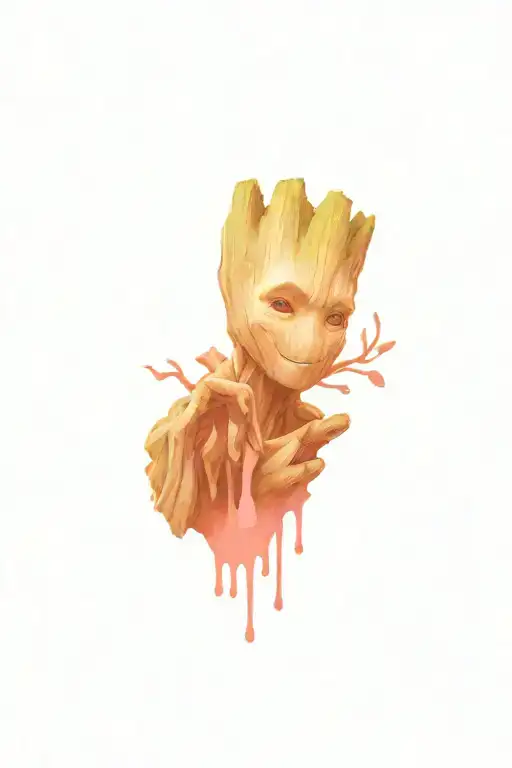 Groot Holding A Cancer Awareness Ribbon