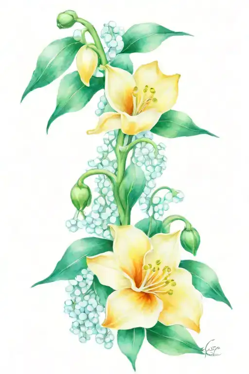 Realistic Floral Design With Lily Of The Valley And Poppy