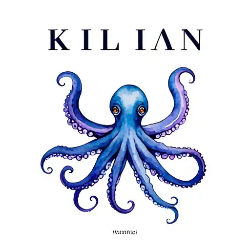 Octopus With Tentacles That Form The Word Kilian