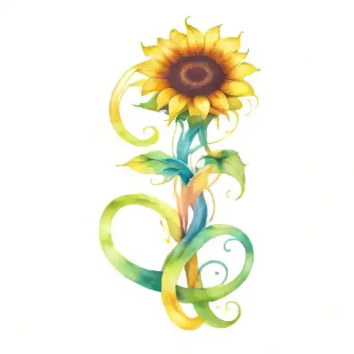 Sunflower Intertwined Infinity Symbols Forming