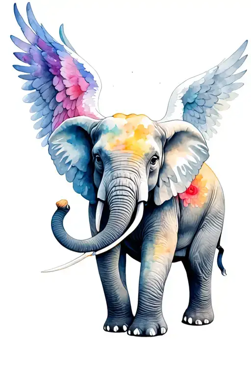 Elephant With Angel Wings