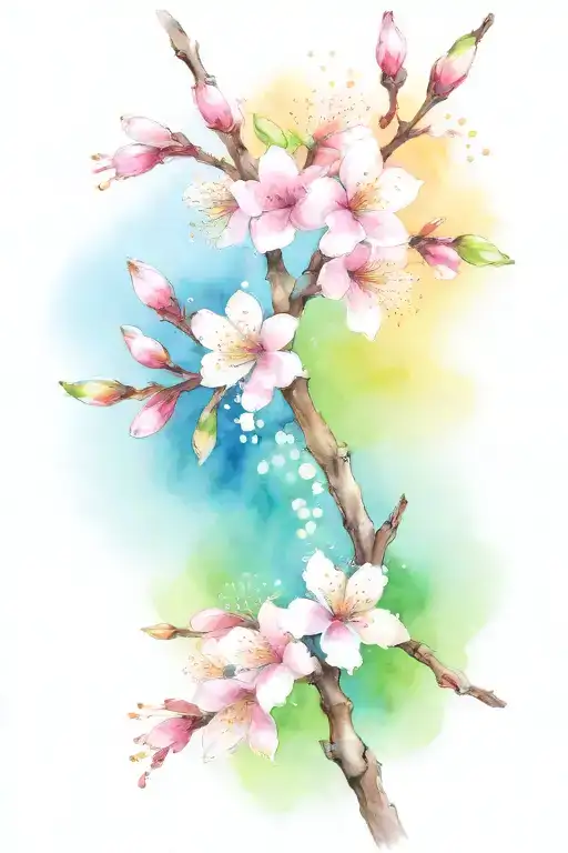 Have A Few More Blooming Flowers To Cherry Blossom Branch